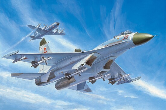 Scale model 1/72 Su-27 fighter early type Trumpeter 01661 детальное изображение Самолеты 1/72 Самолеты