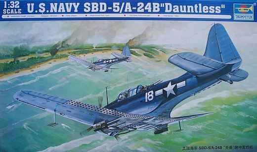 Збірна модель літака ВМС США SBD-5/A-24B “Dauntless” Trumpeter 02243 детальное изображение Самолеты 1/32 Самолеты