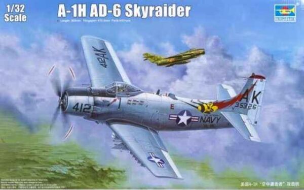 Збірна модель 1/72 Aмериканський літак A-1H AD-6 Skyraider Trumpeter 02253 детальное изображение Самолеты 1/32 Самолеты