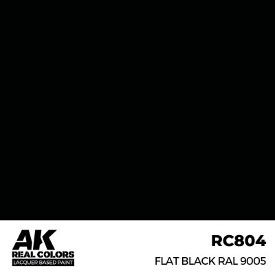 Акриловая краска на спиртовой основе Flat Black / Матовый Черный RAL 9005 АК-интерактив RC804 детальное изображение Real Colors Краски
