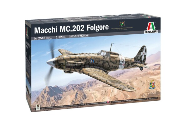 Збірна модель 1/32 літак MACCHI MC.202 FOLGORE Italeri 2518 детальное изображение Самолеты 1/32 Самолеты