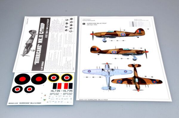 Збірна модель британського літака &quot;Hurricane&quot; MK.II C/TROP детальное изображение Самолеты 1/24 Самолеты