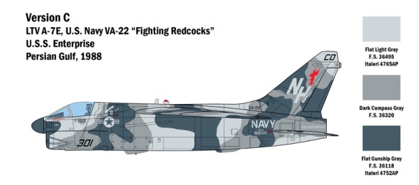 Збірна модель 1/48 Літак A-7E Corsair II Italeri 2797 детальное изображение Самолеты 1/48 Самолеты