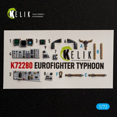 Eurofighter Typhoon EF-2000 декаль інтер'єр для комплекту Hasegawa 1/72 KELIK K72280 детальное изображение 3D Декали Афтермаркет