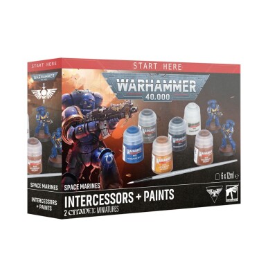 Ігровий набір Warhammer 40000 - SPACE MARINES - INTERCESSOR +PAINTS детальное изображение Игровые наборы WARHAMMER 40,000