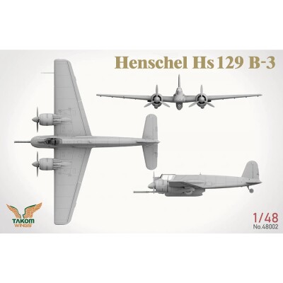 Збірна модель 1/48 Набір Henschel 129 B2 + 129 B3 + танк Пантера А та фігурка Takom 48001W детальное изображение Самолеты 1/48 Самолеты