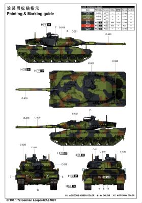 Сборная модель 1/72 немецкий танк Леопард 2А6 Трумпетер 07191 детальное изображение Бронетехника 1/72 Бронетехника