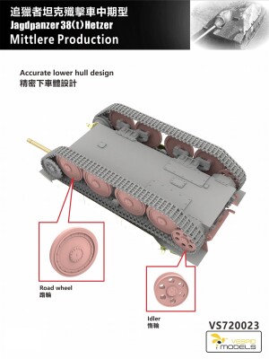 Збірна модель 1/72 САУ Jagdpanzer 38(t) Hetzer середнє виробництво Vespid Models VS720023 детальное изображение Бронетехника 1/72 Бронетехника