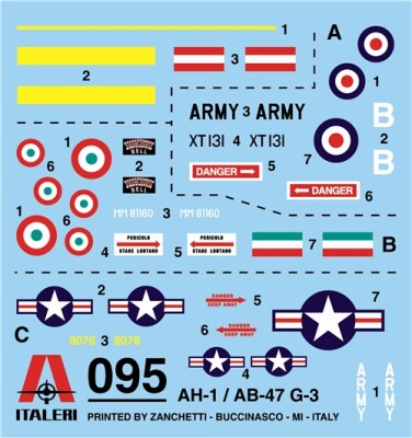 Збірна модель 1/72 Вертоліт Bell AH-1/AB-47 Italeri 0095 детальное изображение Вертолеты 1/72 Вертолеты