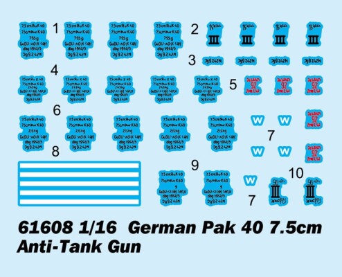 Сборная модель 1/16 Немецкая 7,5-см противотанковая пушка Pak 40 IloveKit 61608 детальное изображение Артиллерия Военная техника