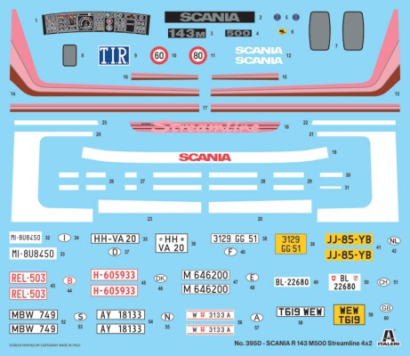 Збірна модель 1/24 Вантажний автомобіль / тягач Scania R143 M 500 Streamline 4x2 Italeri 3950 детальное изображение Автомобили 1/24 Автомобили