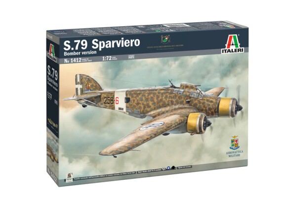 Сборная модель 1/72 Самолет S.79 Sparviero (версия бомбардировщика) Италери 1412 детальное изображение Самолеты 1/72 Самолеты