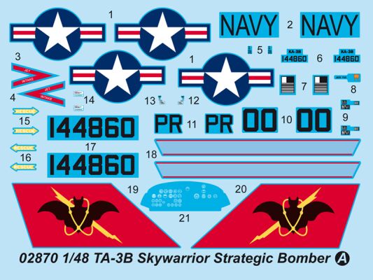 Збірна модель 1/48 Стратегічний бомбардувальник TA-3B Skywarrior Trumpeter 02870 детальное изображение Самолеты 1/48 Самолеты