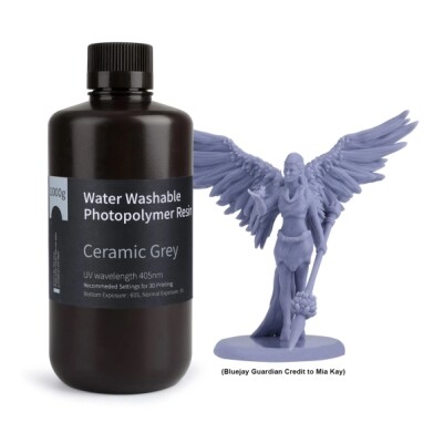 Фотополімерна смола ELEGOO Water Washable Resin "Ceramic Grey" (Керамічний сірий) 1кг детальное изображение Смола для 3D принтеров 3D печать