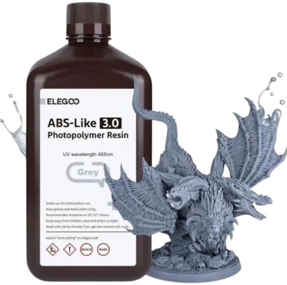 Фотополімерна смола ELEGOO ABS-Like 3.0 resin (сіра) 2кг детальное изображение Смола для 3D принтеров 3D печать