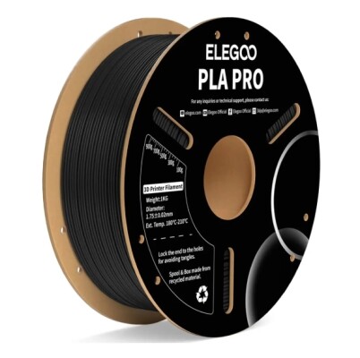 Пластик ELEGOO PLA PRO Filament Ø1.75мм "Black" (Чорний) 1кг детальное изображение Филаменты 3D печать