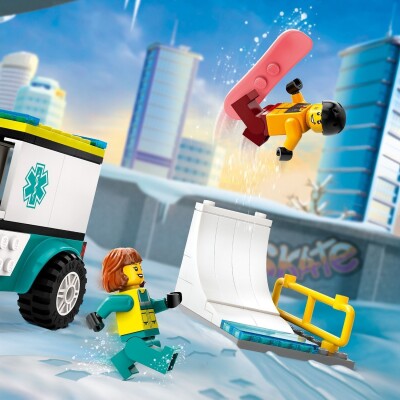Конструктор LEGO City Карета скорой помощи и сноубордист 60403 детальное изображение City Lego