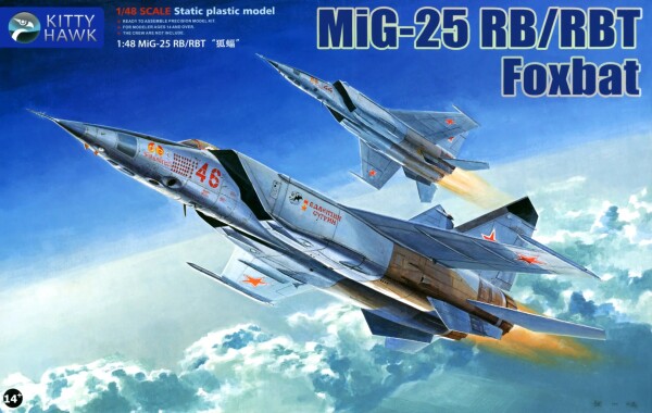 Сборная модель 1/48 Самолёт MIG-25 RB/RBT Foxbat Zimi KH80113 детальное изображение Самолеты 1/48 Самолеты