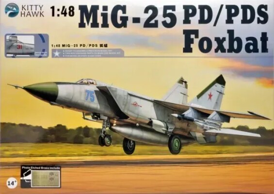 Сборная модель 1/48 Самолёт MIG-25 PD/PDS Foxbat Zimi KH80119 детальное изображение Самолеты 1/48 Самолеты