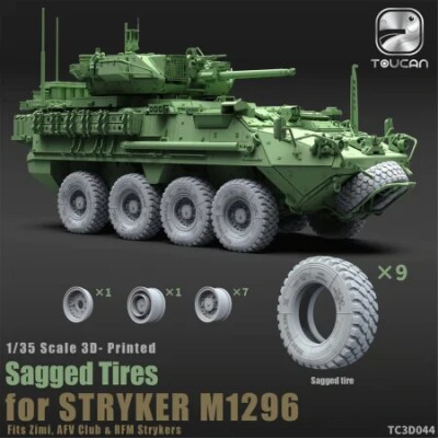 Збірна модель 1/35 3D-друковані шини під навантаженням для STRYKER M1296 Zimi TC3D044 детальное изображение Колёса Афтермаркет