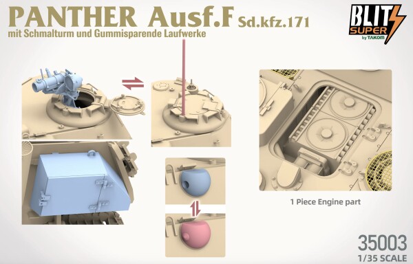 Збірна модель 1/35 Танк Пантер Ausf. F Takom 35003 детальное изображение Бронетехника 1/35 Бронетехника