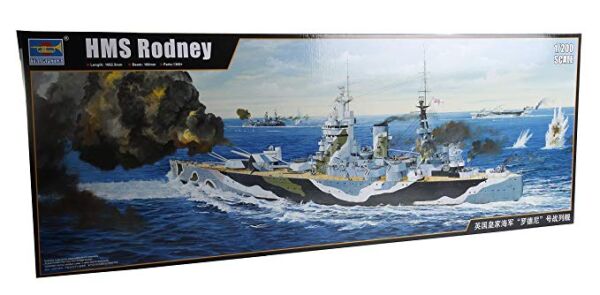 Сборная модель 1/200 Линкор королевский флот HMS Rodney Трумпетер 03709 детальное изображение Флот 1/200 Флот