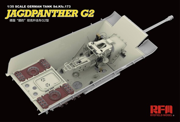 Scale model 1/35 Jagdpanther G2 with full interior and working tracks Rye Field Model RM-5022 детальное изображение Бронетехника 1/35 Бронетехника