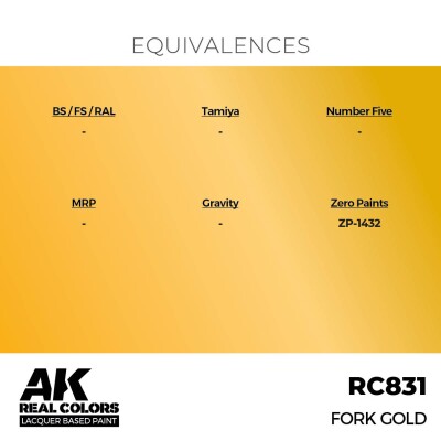 Alcohol-based acrylic paint Fork Gold / Golden fork AK-interactive RC831 детальное изображение Real Colors Краски
