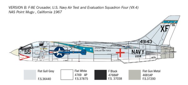 Збірна модель 1/72 Літак F-8E Crusader Italeri 1456 детальное изображение Самолеты 1/72 Самолеты