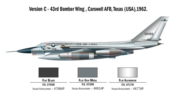 Збірна модель 1/72 Літак B-58 Hustler Italeri 1142 детальное изображение Самолеты 1/72 Самолеты