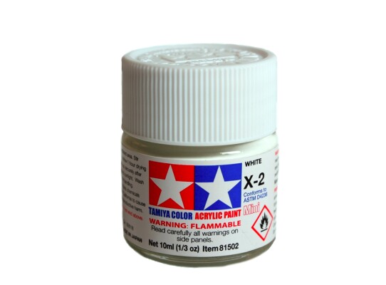 Alcohol-based acrylic paint White 10 ml Tamiya X-2 детальное изображение Акриловые краски Краски