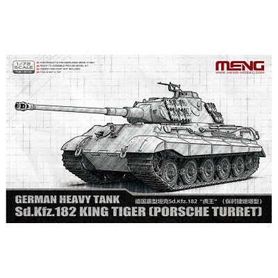 Збірна модель 1/72 Німецький танк Sd.Kfz.182 King Tiger (Porsche Turret) Meng 72-010 детальное изображение Бронетехника 1/72 Бронетехника