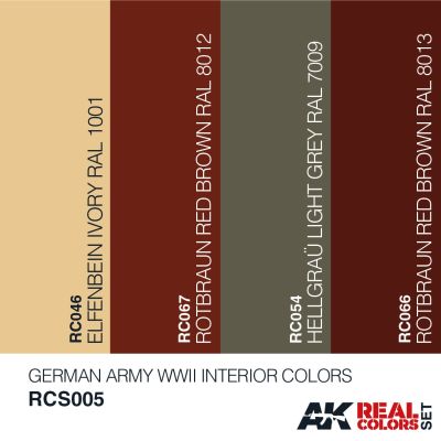 GERMAN ARMY WWII INTERIOR COLORS SET / ЦВЕТА ИНТЕРЬЕРА НЕМЕЦКОЙ АРМИИ 2МВ детальное изображение Наборы красок Краски