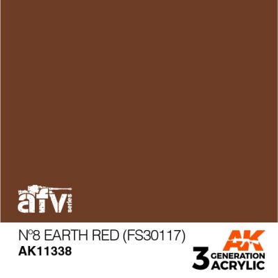 Акриловая краска Nº8 EARTH RED / Красная земля – AFV (FS30117) АК-интерактив AK11338 детальное изображение AFV Series AK 3rd Generation