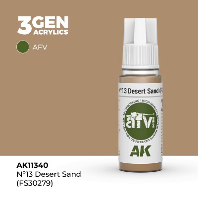 Акриловая краска Nº13 DESERT SAND / Пустынный песок – AFV (FS30279) АК-интерактив AK11340 детальное изображение AFV Series AK 3rd Generation