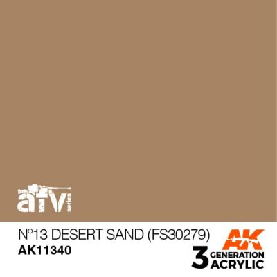 Акрилова краска Nº13 DESERT SAND / Пустынный песок – AFV (FS30279) АК-interactive AK11340 детальное изображение AFV Series AK 3rd Generation