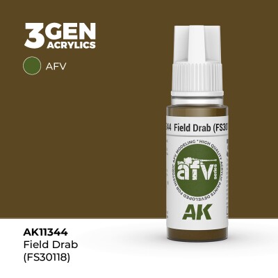  Акриловая краска FIELD DRAB / Американский хаки (FS30118) – AFV АК-интерактив AK11344 детальное изображение AFV Series AK 3rd Generation