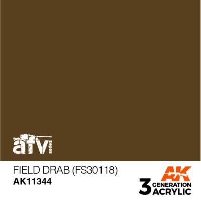  Акриловая краска FIELD DRAB / Американский хаки (FS30118) – AFV АК-интерактив AK11344 детальное изображение AFV Series AK 3rd Generation