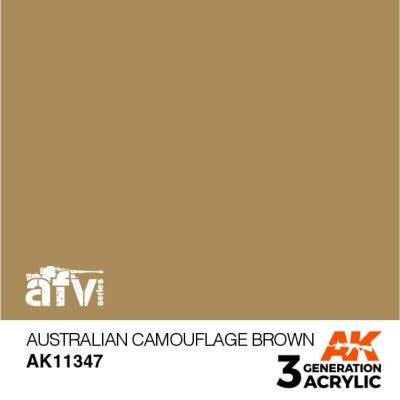 Акриловая краска AUSTRALIAN CAMOUFLAGE BROWN / Камo коричневый Австралия – AFV АК-интерактив AK11347 детальное изображение AFV Series AK 3rd Generation