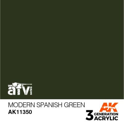 Акриловая краска MODERN SPANISH GREEN / Современный  зелёный (Испания) – AFV АК-интерактив AK11350 детальное изображение AFV Series AK 3rd Generation