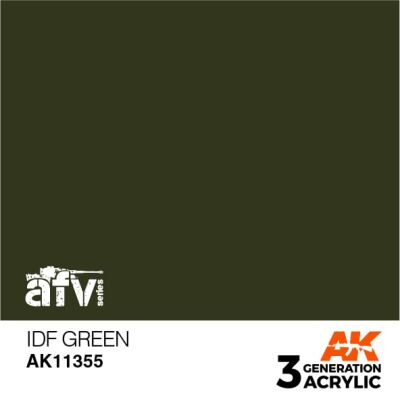 Acrylic paint IDF GREEN - AFV AK-interactive AK11355 детальное изображение AFV Series AK 3rd Generation