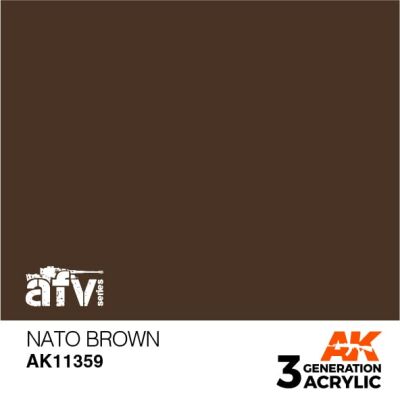 Акриловая краска NATO BROWN / Коричневый НАТО – AFV АК-интерактив AK11359 детальное изображение AFV Series AK 3rd Generation