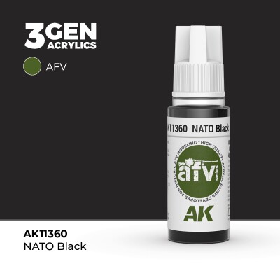 Акриловая краска NATO BLACK / Черный НАТО – AFV АК-интерактив AK11360 детальное изображение AFV Series AK 3rd Generation