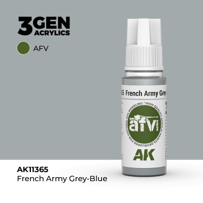 Акриловая краска FRENCH ARMY GREY-BLUE / Серо - синий армейский Франция – AFV АК-интерактив AK11365 детальное изображение AFV Series AK 3rd Generation
