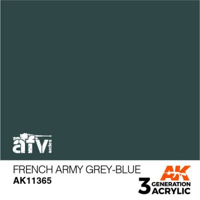 Акрилова фарба FRENCH ARMY GREY-BLUE / Сіро-синій армійський Франція - AFV АК-interactive AK11365 детальное изображение AFV Series AK 3rd Generation