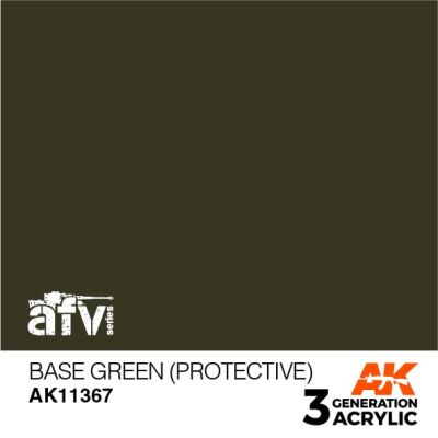 Акриловая краска BASE GREEN (PROTECTIVE) / Базовый зелёный (защитный) – AFV АК-интерактив AK11367 детальное изображение AFV Series AK 3rd Generation