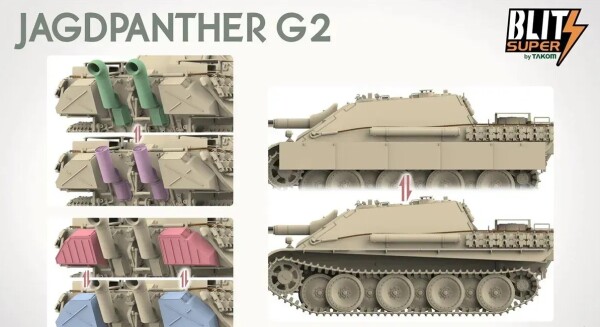 Сборная модель 1/35 САУ Ягдпантера G2 Sd.Kfz.173 Таком 35002 детальное изображение Бронетехника 1/35 Бронетехника