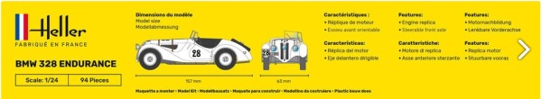 Збірна модель 1/24 автомобіль BMW 328 Endurance - Стартовий набір Heller 56782 детальное изображение Автомобили 1/24 Автомобили