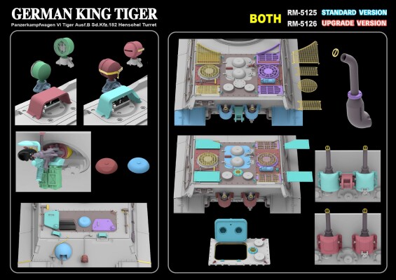 Збірна модель 1/35 Танк Sd.Kfz.182 Sd.Kfz.182 King Tiger turret Henschel (update version) RFM RM-5126 детальное изображение Бронетехника 1/35 Бронетехника