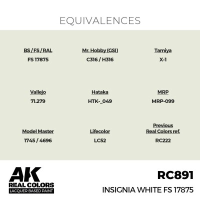 Акрилова фарба на спиртовій основі Insignia White / Біла Інсигнія FS 17875 AK-interactive RC891 детальное изображение Real Colors Краски